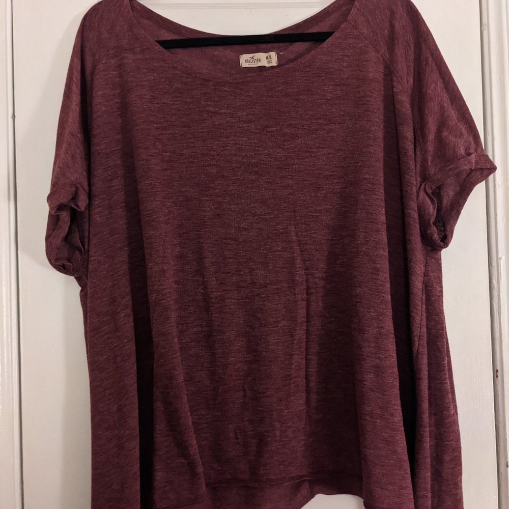 Hollister Red Flowy Tee - Size M/L